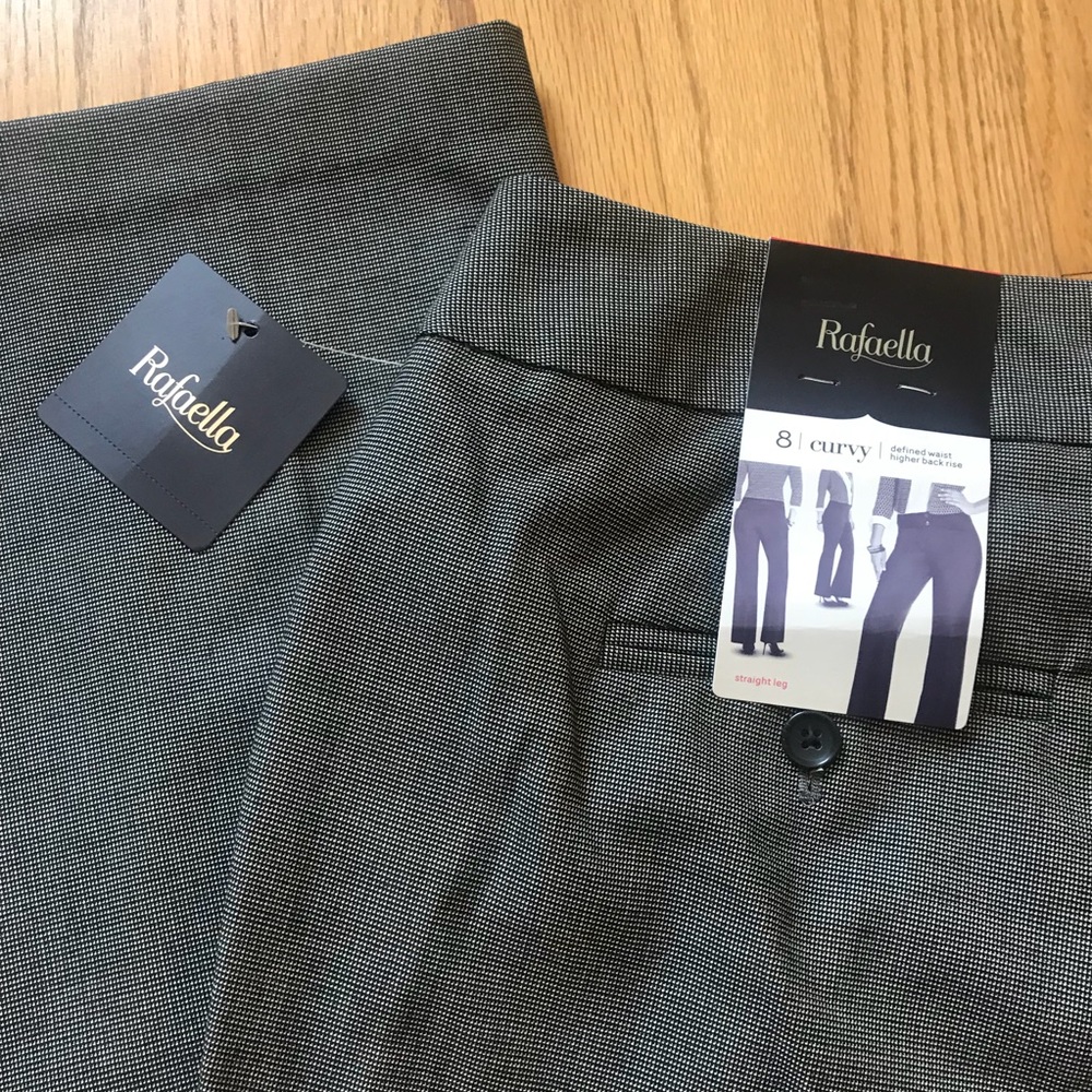 Rafaella size 8 curvy black white dress pants
